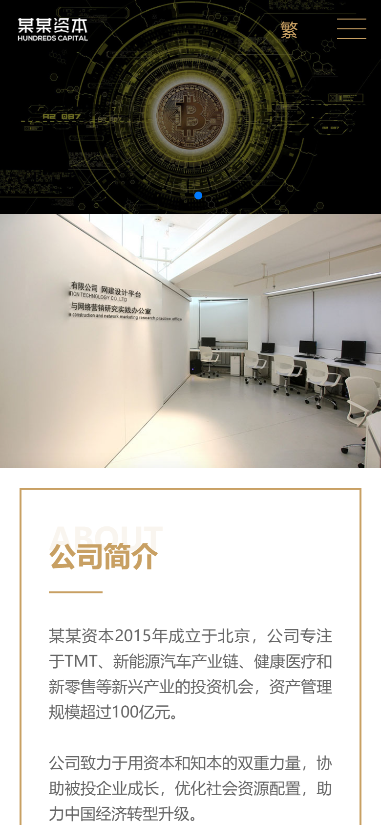 黑色金融投资官网，高端大气简洁
